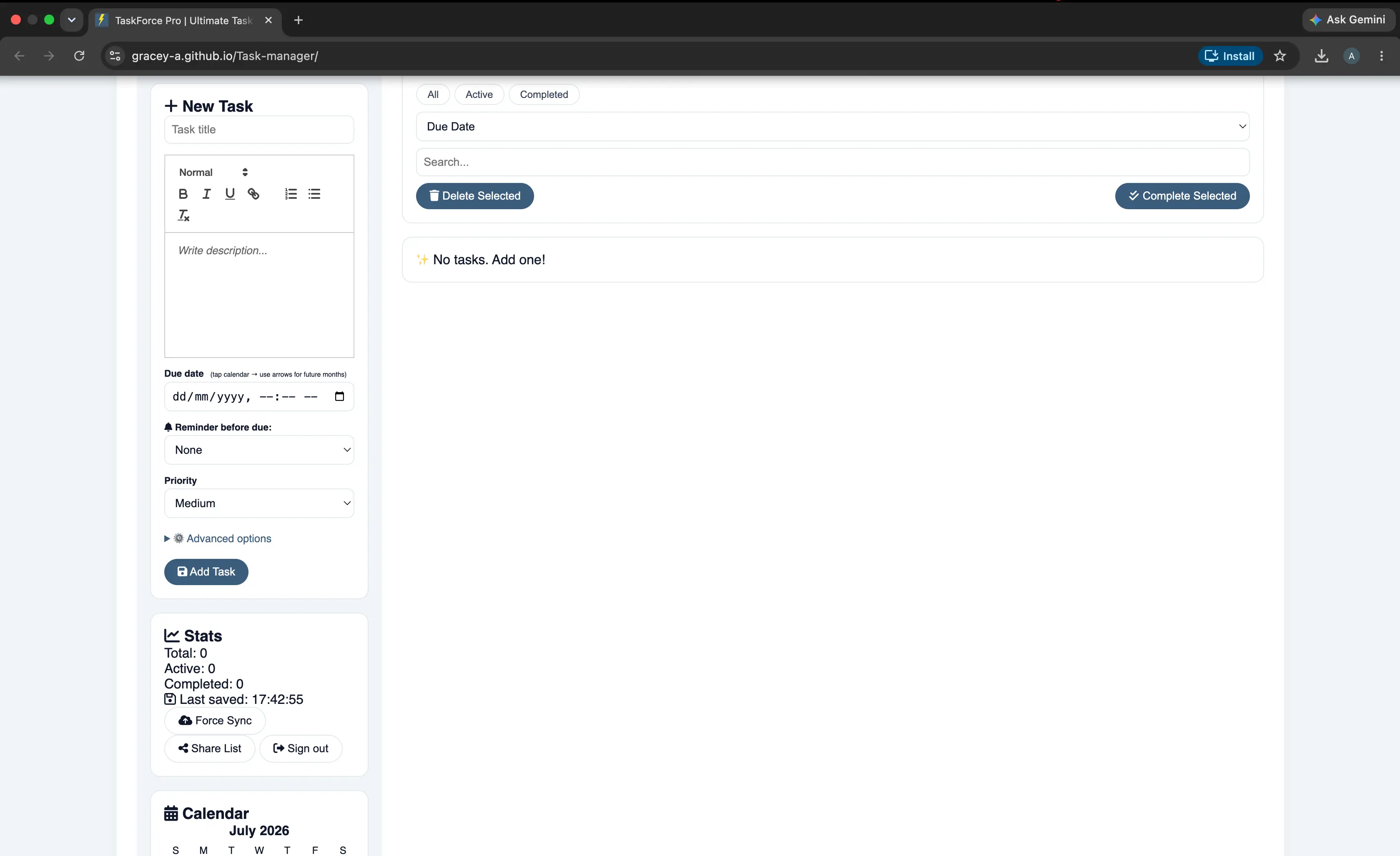 TaskForce task manager preview
